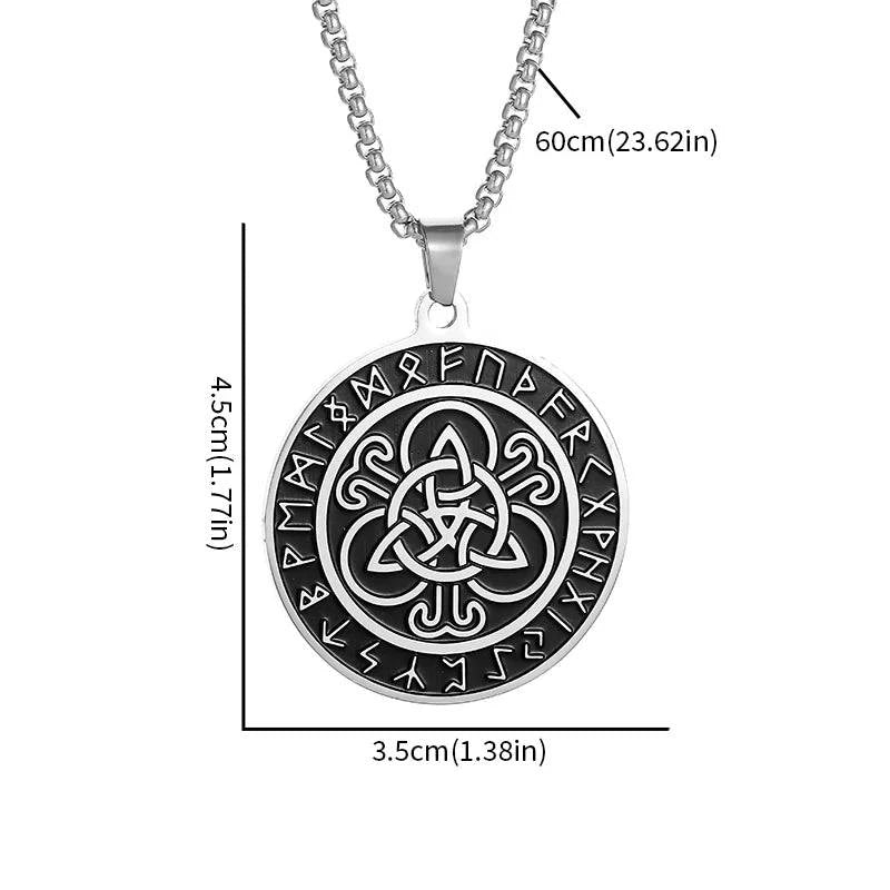 Celtic Rune Amulet Necklace: Stainless Steel Trinity Knot for Adventurers and Seekers - The Adventurer's Chest