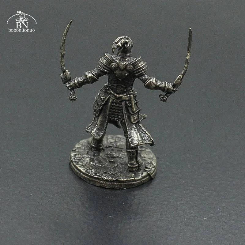 Copper Arabian Knight Soldier Miniature Figurine for Board Games and Car Decor