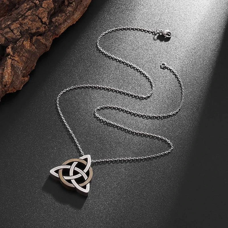 Mystical Celtic Knot Amulet Pendant - Unisex Stainless Steel Necklace for Adventurers - The Adventurer's Chest