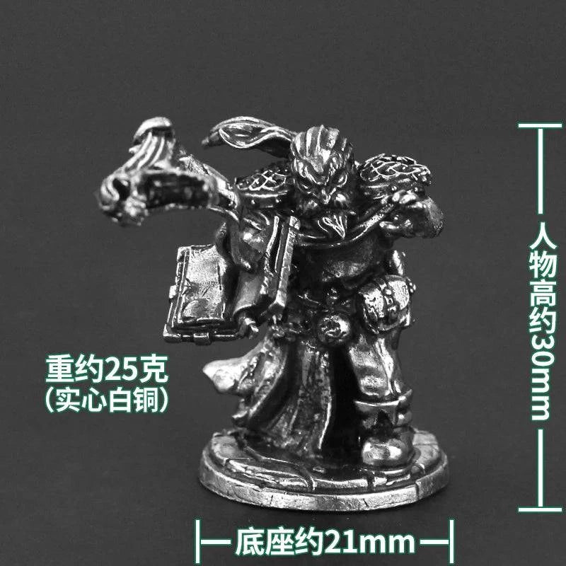 Armored Metal Dwarf Soldier Figurine - Miniature Warrior with Sword and Bow for DIY Decoration