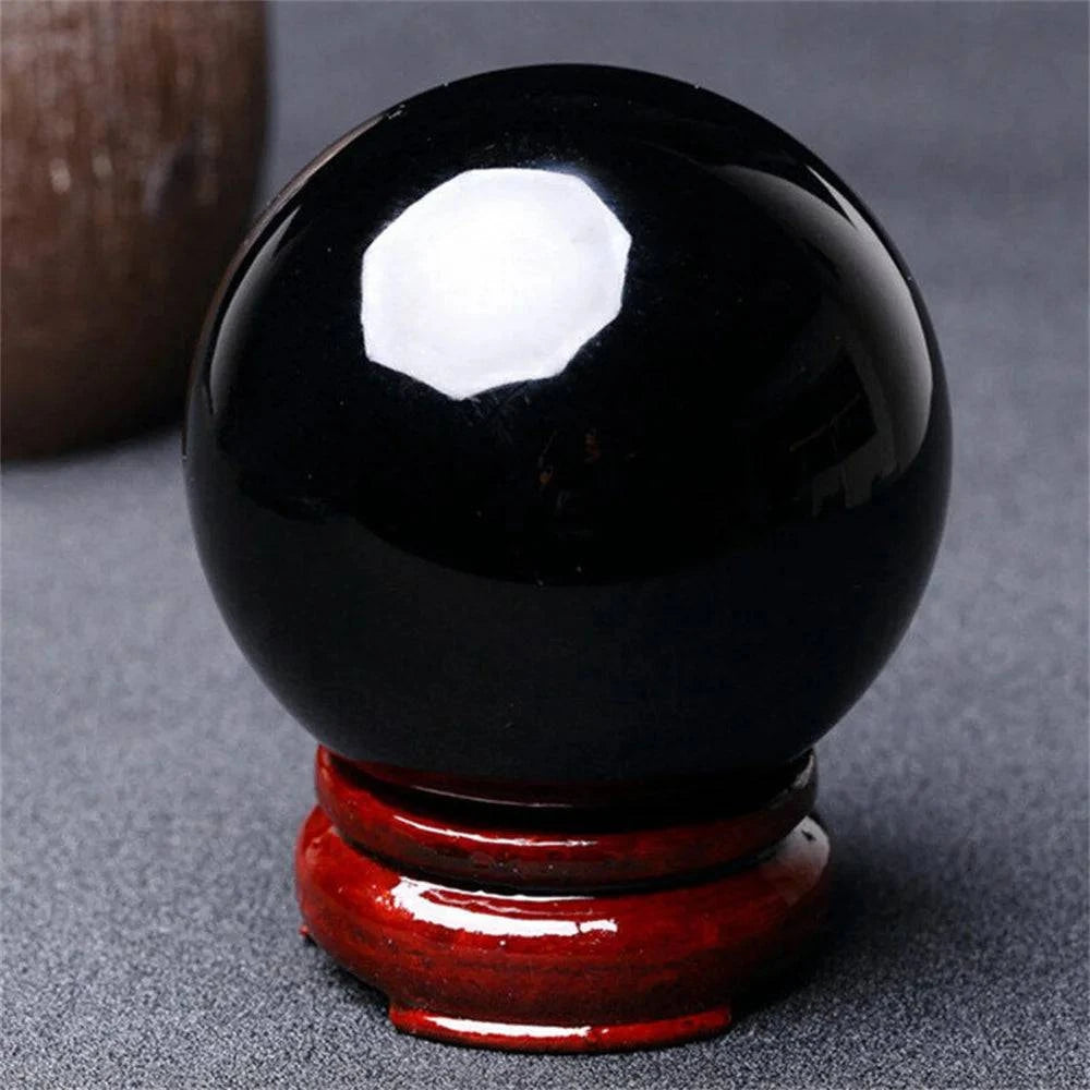 Enchanted Obsidian Sphere of Healing Energy – Mystical Crystal for Home and Office Decor - The Adventurer's Chest