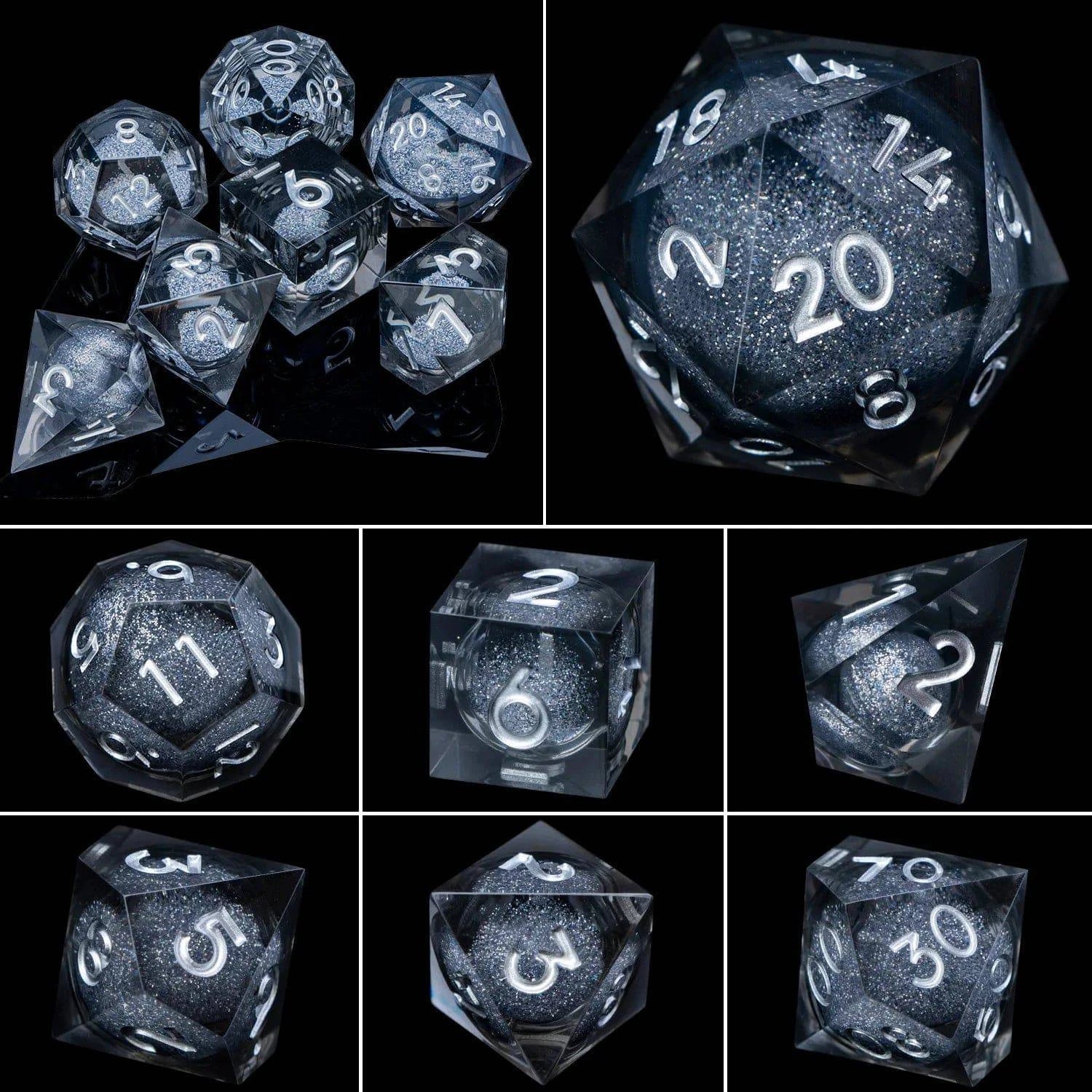 D&D Liquid Flow Core Dice & Liquid Activity Eye & Ring Sharp Edge D and D  Dungeon and Dragon Pathfinder Role Playing Games Dice - The Adventurer's Chest