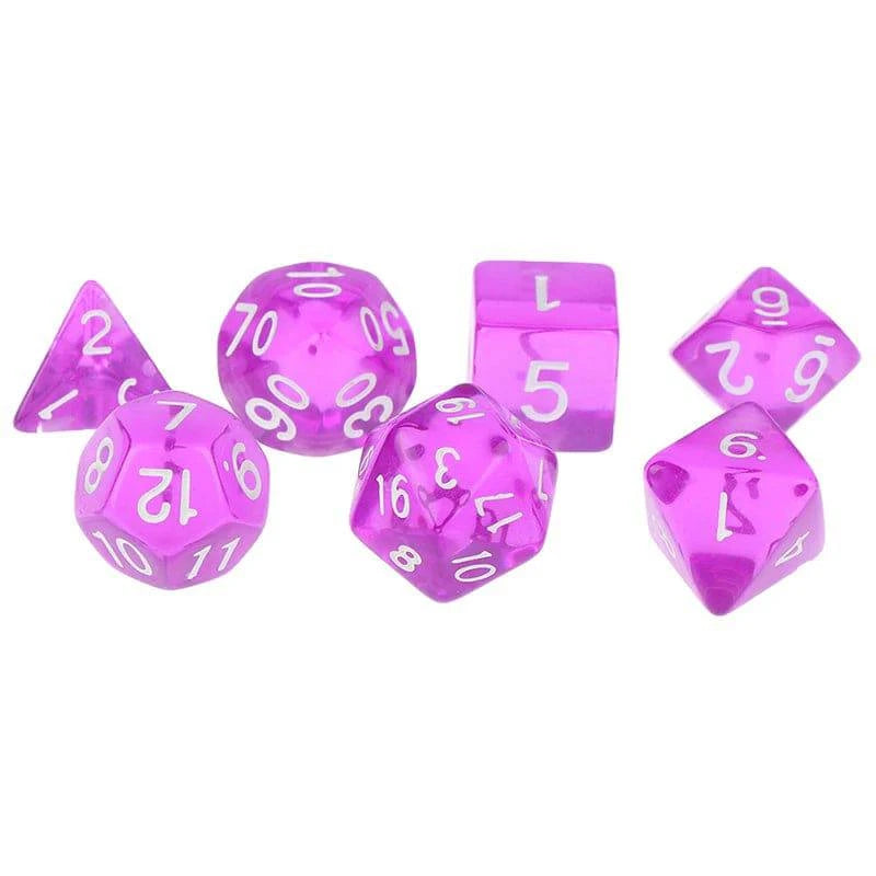 7pcs/set Polyhedral Dice Set with Pouch 6 Colors Numbers of D4 D6 D8 D10 D% D12 D20 for DND RPG Table Games - The Adventurer's Chest