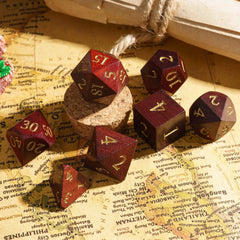 D&D Wooden Dice Set 7PCs D4-D20 Polyhedral Games Dice for Dungeons and Dragons Role Playing Game TRPG Table Accessories Gifts - The Adventurer's Chest