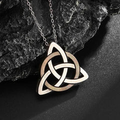 Mystical Celtic Knot Amulet Pendant - Unisex Stainless Steel Necklace for Adventurers - The Adventurer's Chest