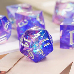 Cusdie Flash Sharp Edges Dice DND Sparkle Wrapper D&D Dice Multiple Colors 7 Polyhedral Dice Set for Role Playing Table Games - The Adventurer's Chest