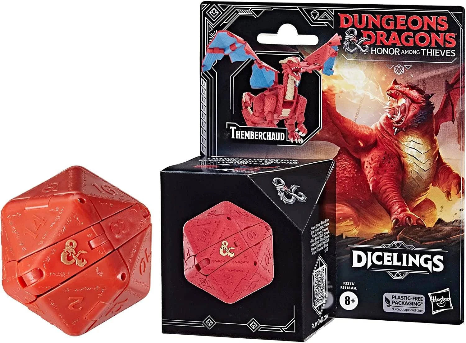 Hasbro Dungeons & Dragons Dicelings Collectible Figures: Beholder, Owlbear, Themberchaud, Displacer Beast, and Mimic Models