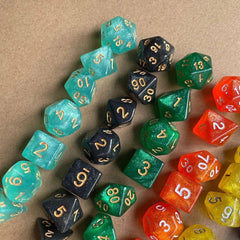 105/70/49/21/7Pcs Starry Sky DND Dice Set Galaxy Polyhedral D&D D4 D6 D8 D10 D12 D20 Random Multi Colored Table Game  RPG - The Adventurer's Chest