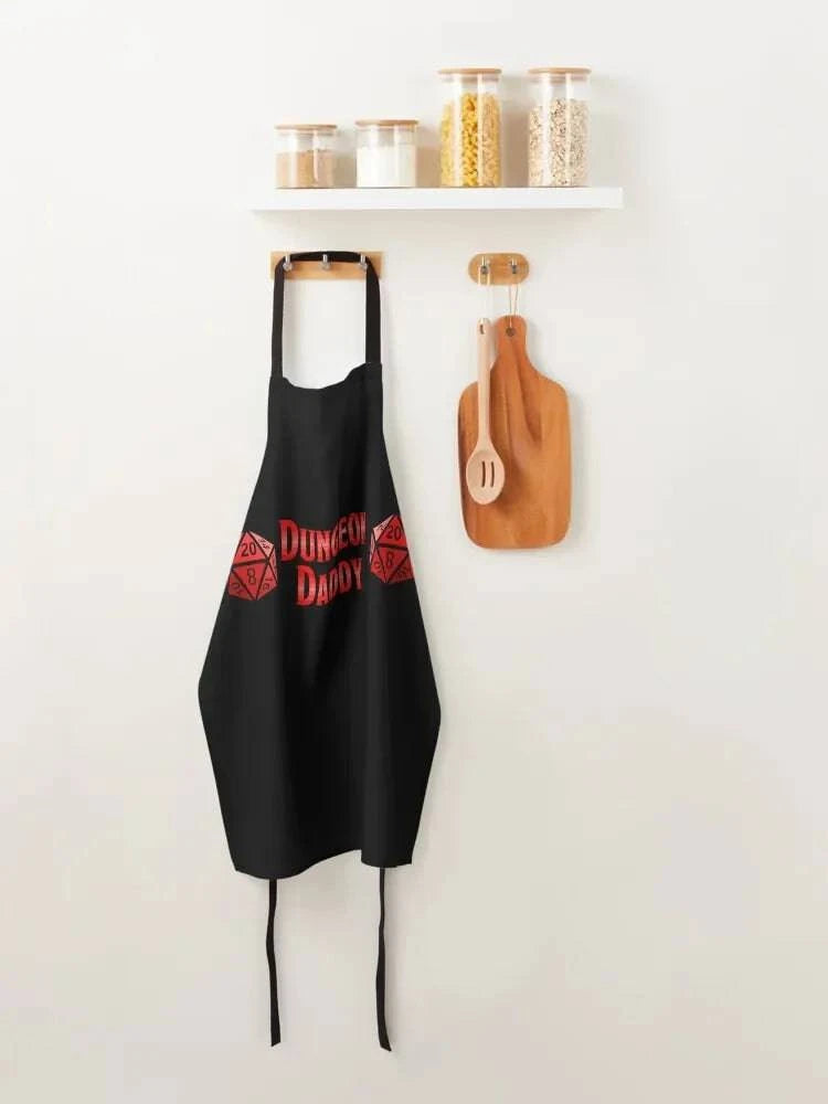 Dungeon Daddy Women's Kitchen Apron - Cartoon Design for Cooking and Housework