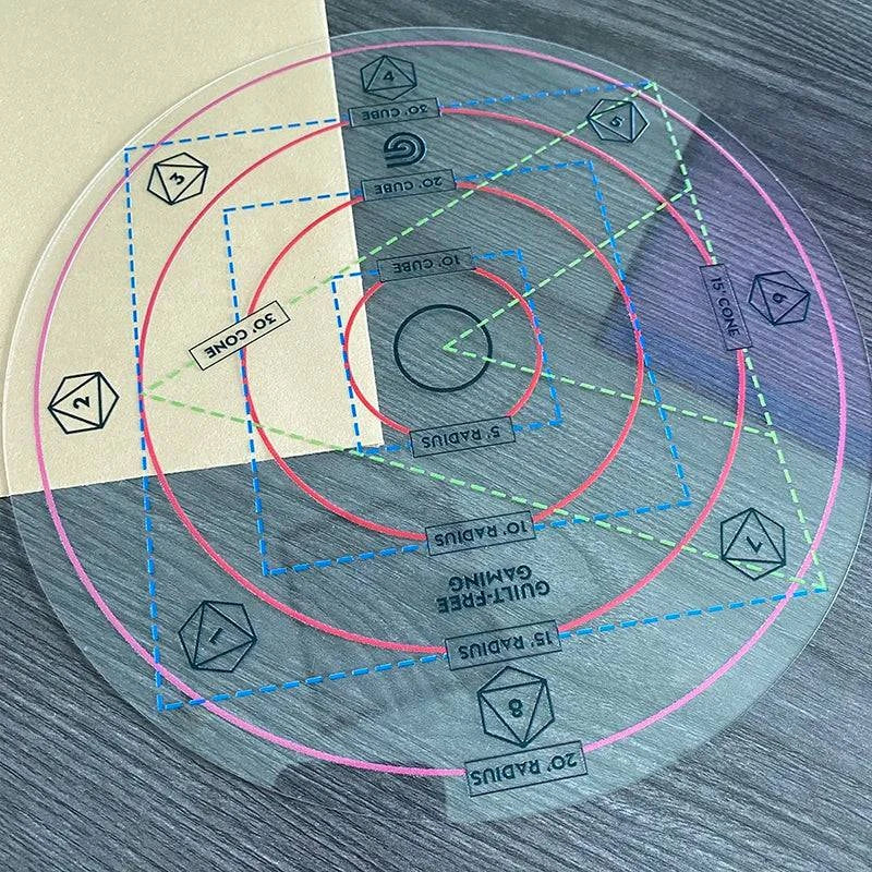 Enhanced AOE Damage Spell Template for Dungeons and Dragons - Acrylic Area Effect Marker