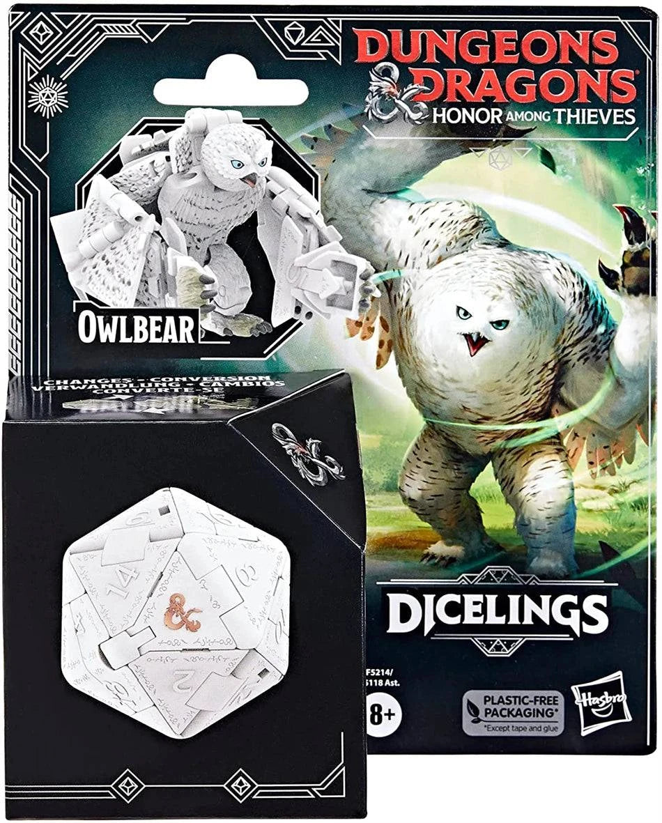 Hasbro Dungeons & Dragons Dicelings Collectible Figures: Beholder, Owlbear, Themberchaud, Displacer Beast, and Mimic Models