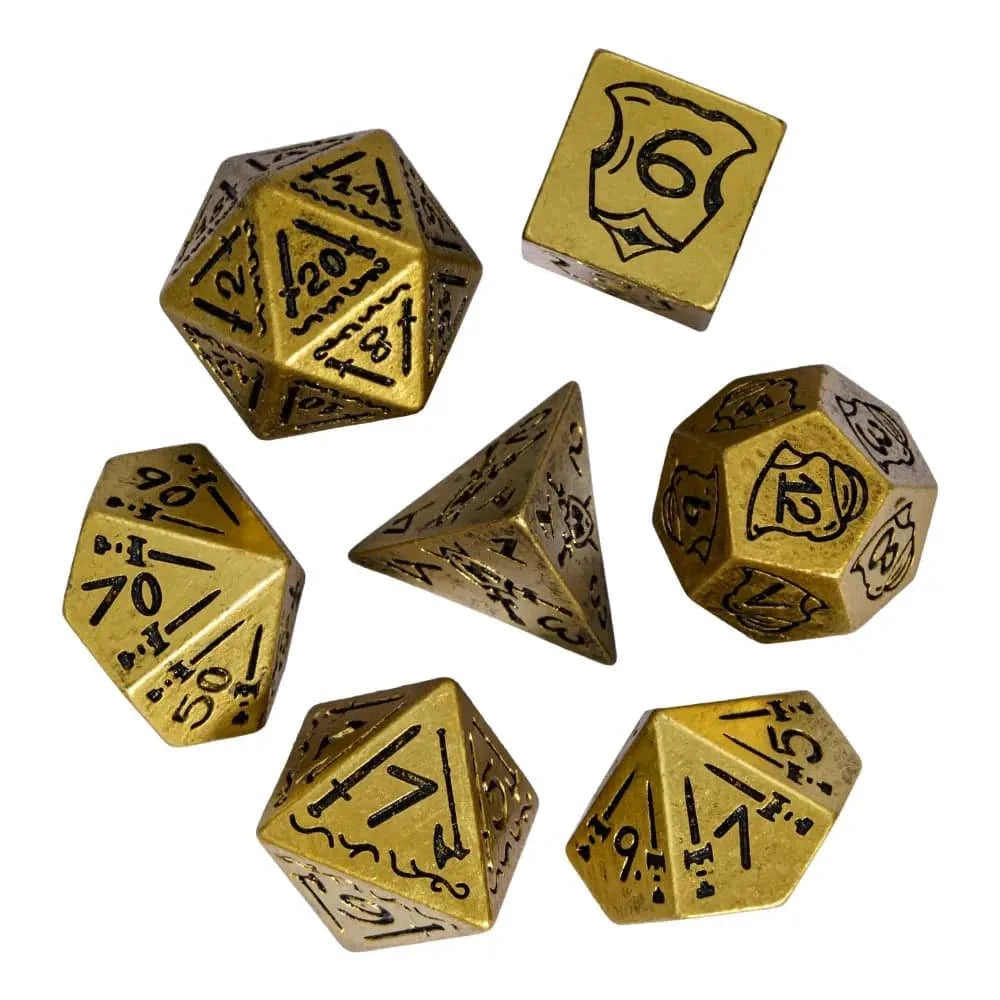 Cusdie Retro Style DND Dices with Shield Sword Resin D&D Dice D4-D20 Polyhedral Game Dice Set for Role Playing Board Games - The Adventurer's Chest