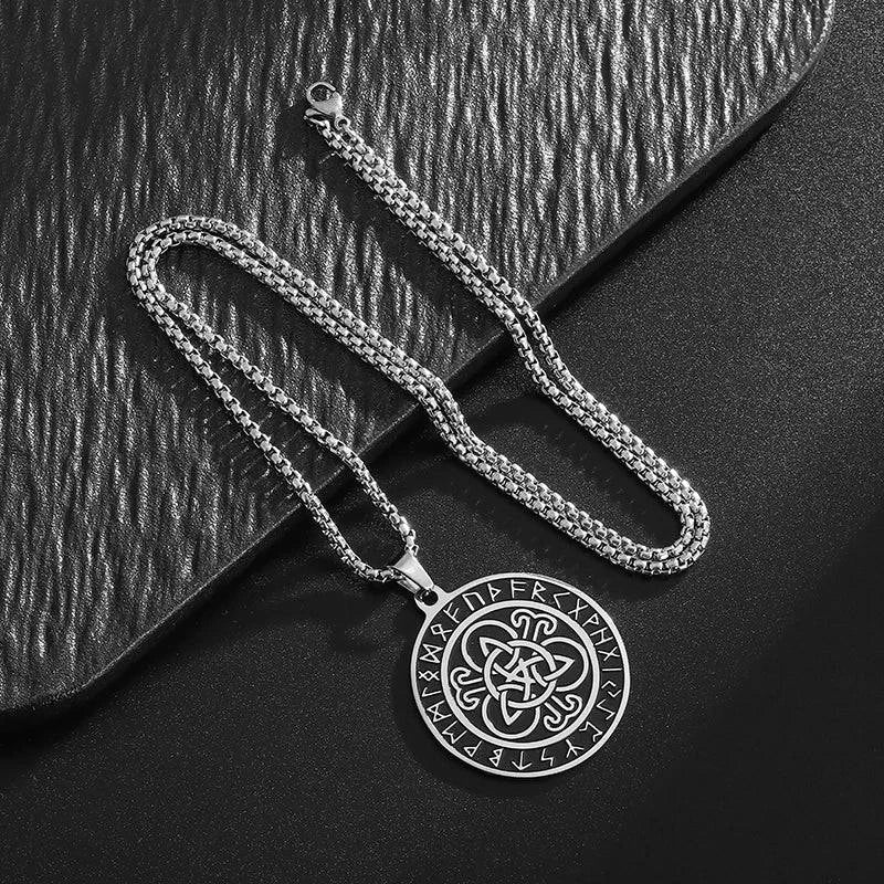 Celtic Rune Amulet Necklace: Stainless Steel Trinity Knot for Adventurers and Seekers - The Adventurer's Chest