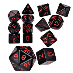 7 Pcs Lot Black Red Dices Set Double Colors Polyhedral Numbers Dice Kit of D4 D6 D8 D10 D% D12 D20 for DND TRPG RPG Board Games - The Adventurer's Chest