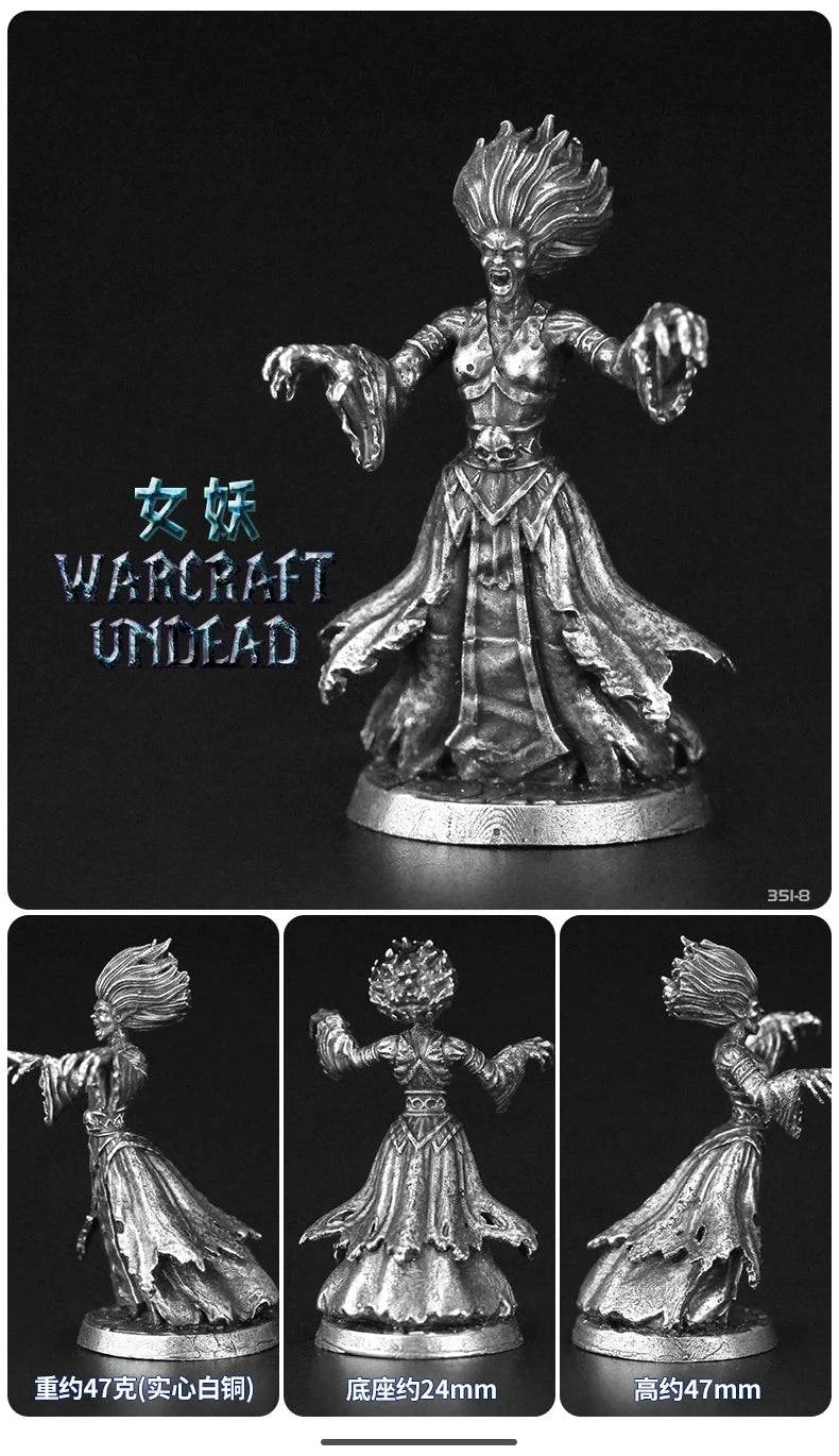 Bronze Dragon Warrior Skeleton Model - Handmade Decorative Chess Piece for Tabletop Games