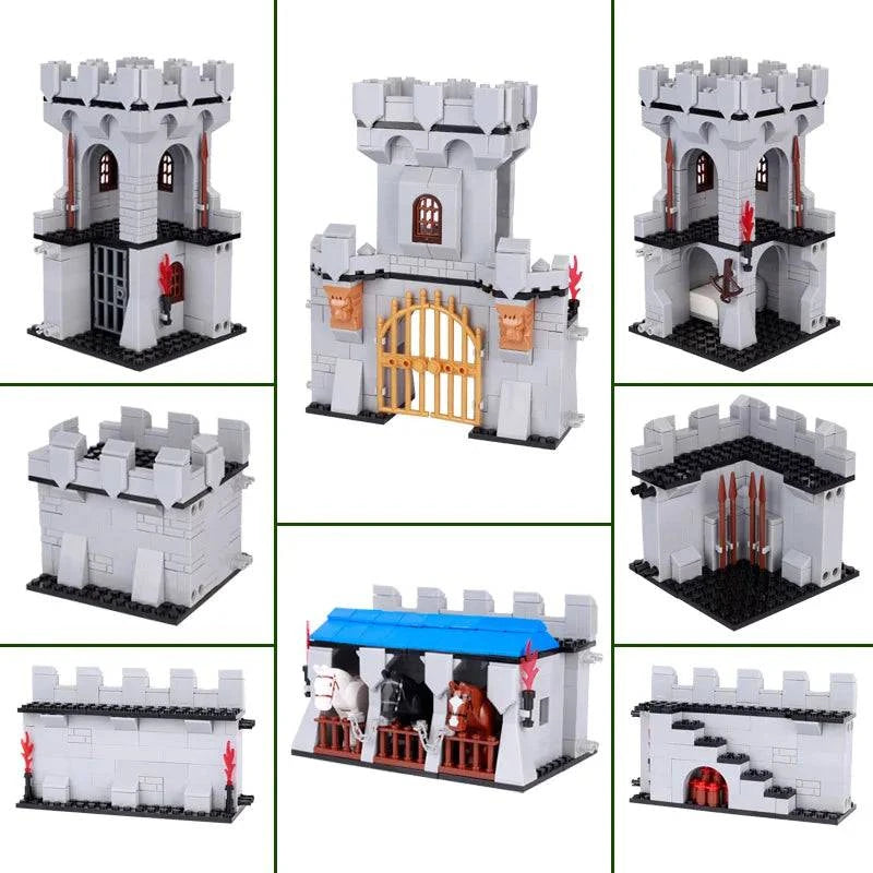 Medieval Castle Siege Building Set with Guard Tower, Carriage, and Stable - Bricks Toy for Boys Ages 14+