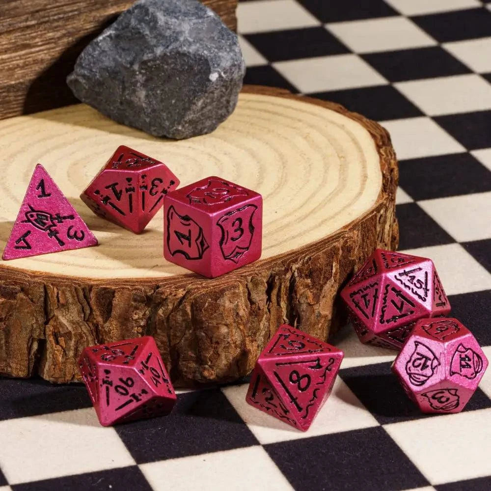 Cusdie Retro Style DND Dices with Shield Sword Resin D&D Dice D4-D20 Polyhedral Game Dice Set for Role Playing Board Games - The Adventurer's Chest