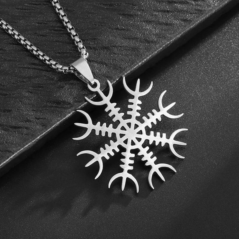 Viking Rune of Luck: Enchanted Snowflake Pendant Necklace for Adventurous Souls - The Adventurer's Chest