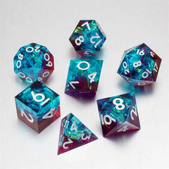 DnD Handmade Sharp Edge Resin Dice Set for TRPG, Polyhedral D&D Dice Set for dungeons and dragon, Resin D+D Dice for Board Games - The Adventurer's Chest