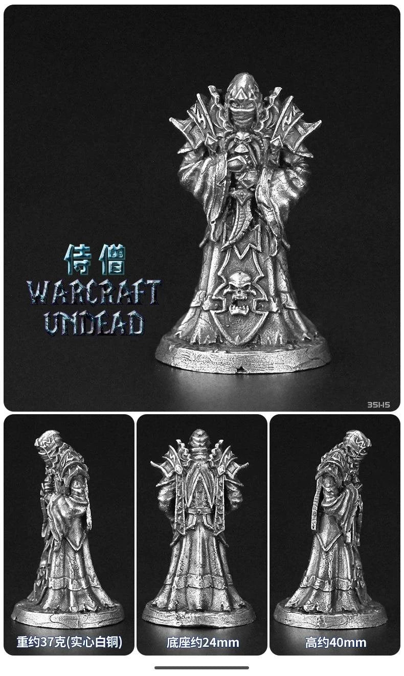 Bronze Dragon Warrior Skeleton Model - Handmade Decorative Chess Piece for Tabletop Games