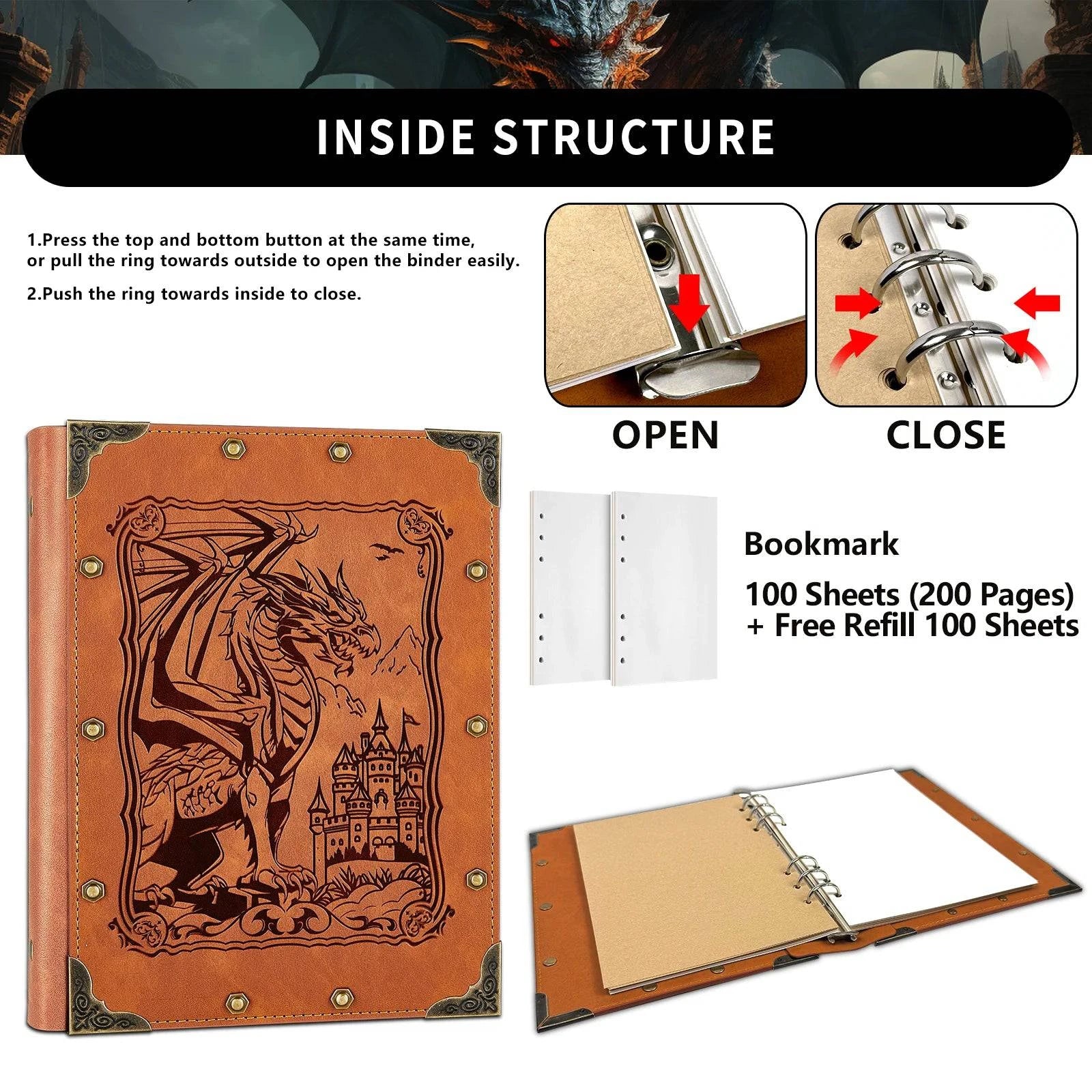 Dungeons & Dragons Refillable Story Forge Journal - 400 Page Binder for Creative Players - The Adventurer's Chest