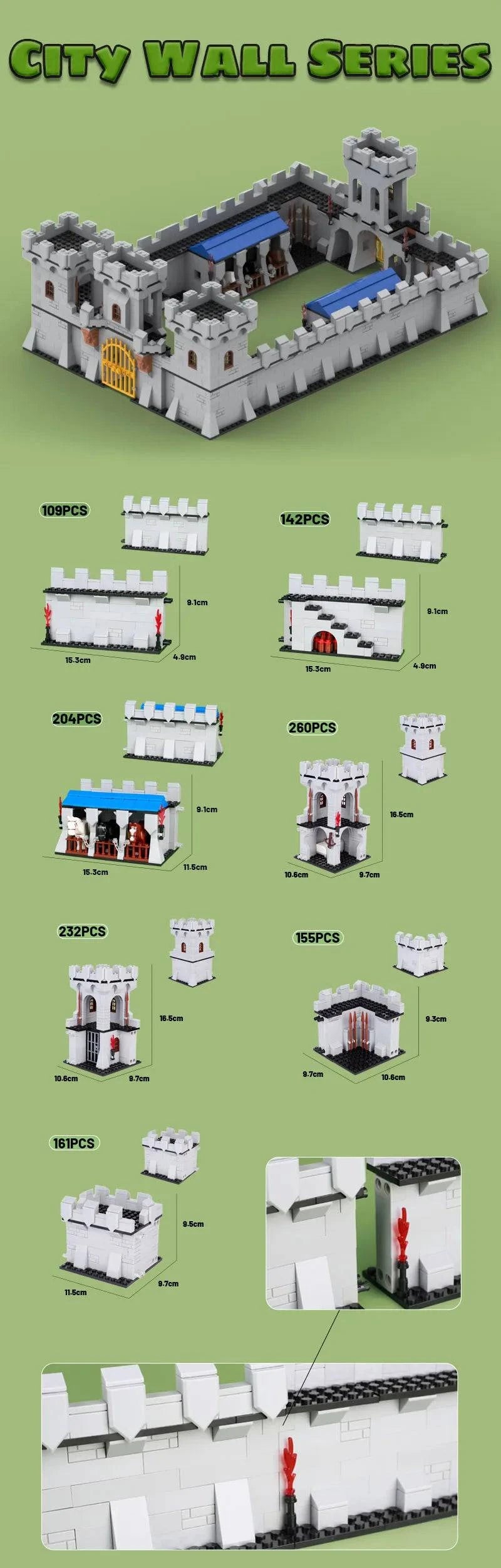 Medieval Castle Siege Building Set with Guard Tower, Carriage, and Stable - Bricks Toy for Boys Ages 14+