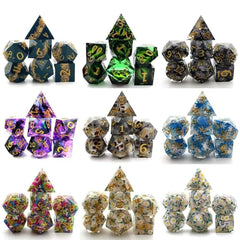 1set Resin Polyhedral Dice Set  Dices Table Games Accessory D6 D8 D10 D12 D20 For D&d DND - The Adventurer's Chest