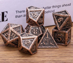 7PCS Metal Polyhedral Music DND D20 Dice Set Role Playing D&D Dice Set for Dungeon and Dragon RPG D20 D12 D10 D8 D6 D4 - The Adventurer's Chest