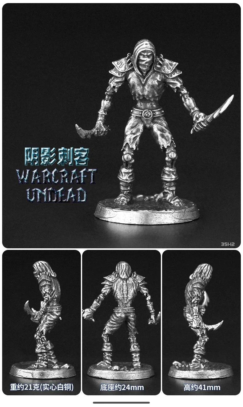 Bronze Dragon Warrior Skeleton Model - Handmade Decorative Chess Piece for Tabletop Games