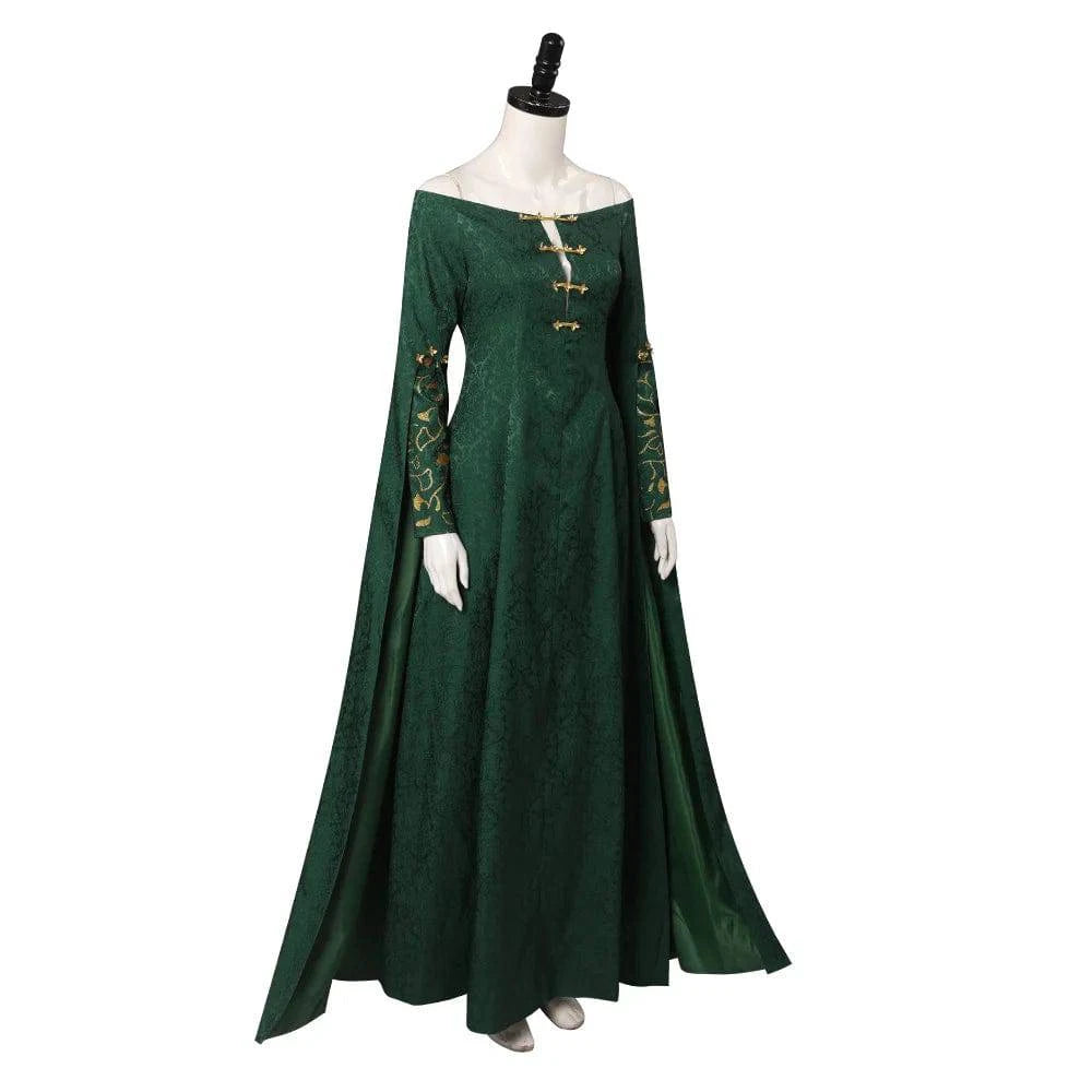 Rhaenyra Targaryen Fantasy Cosplay Costume for Women - Black PU Dress and Cloak for Roleplay and Parties