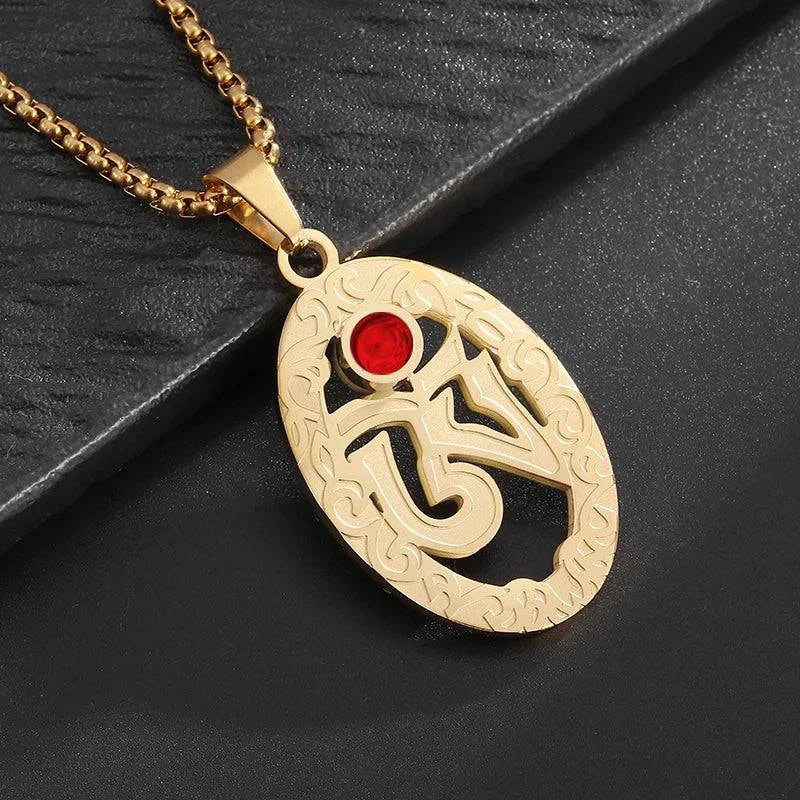 Mystical Geometric Rune Amulet Pendant - Stainless Steel Lucky Charm Necklace for Adventurous Souls - The Adventurer's Chest