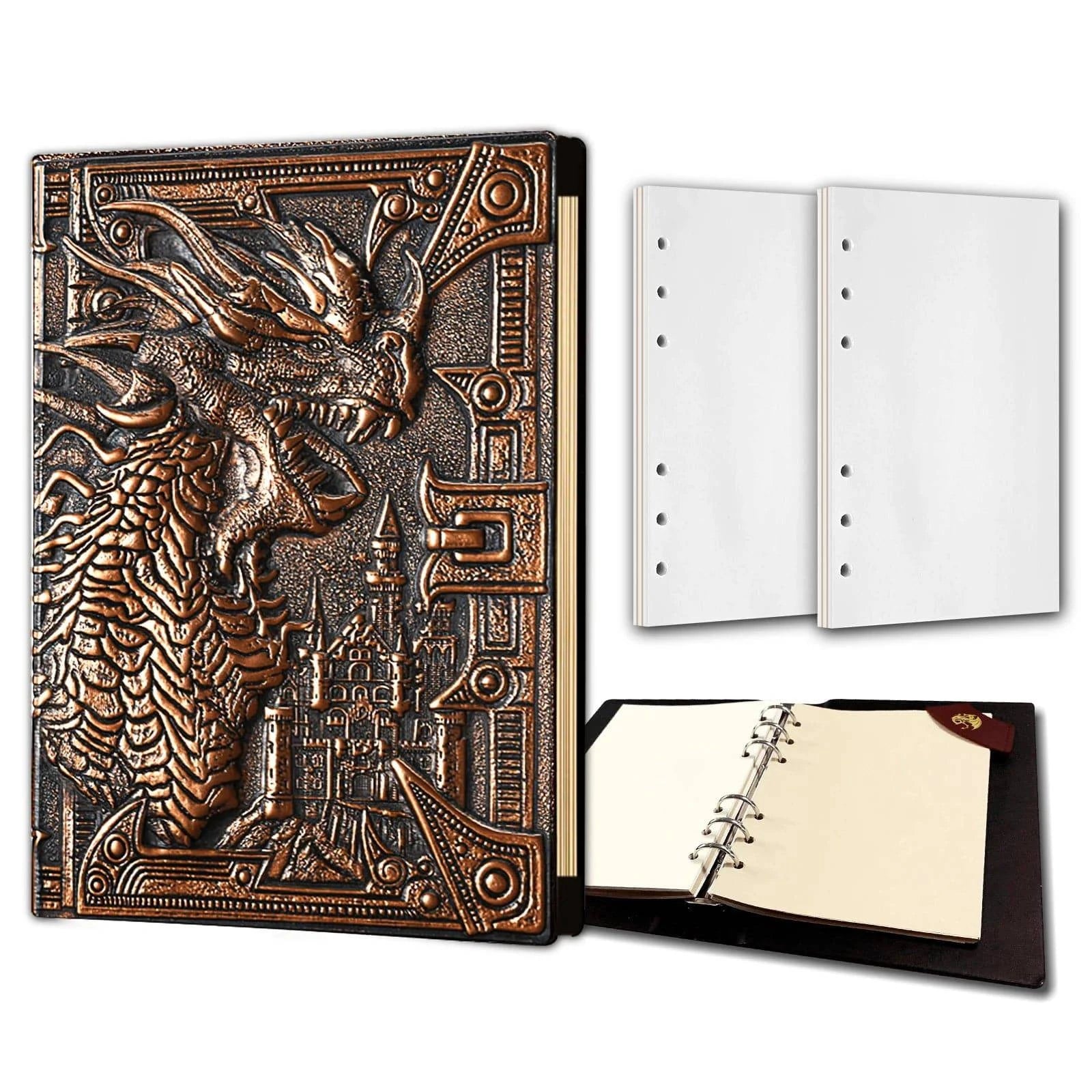 Cthulhu-Themed D&D Campaign Notebook with 3D Embossed Leather Cover - 400 Pages RPG Journal for Gamemasters and Players - The Adventurer's Chest