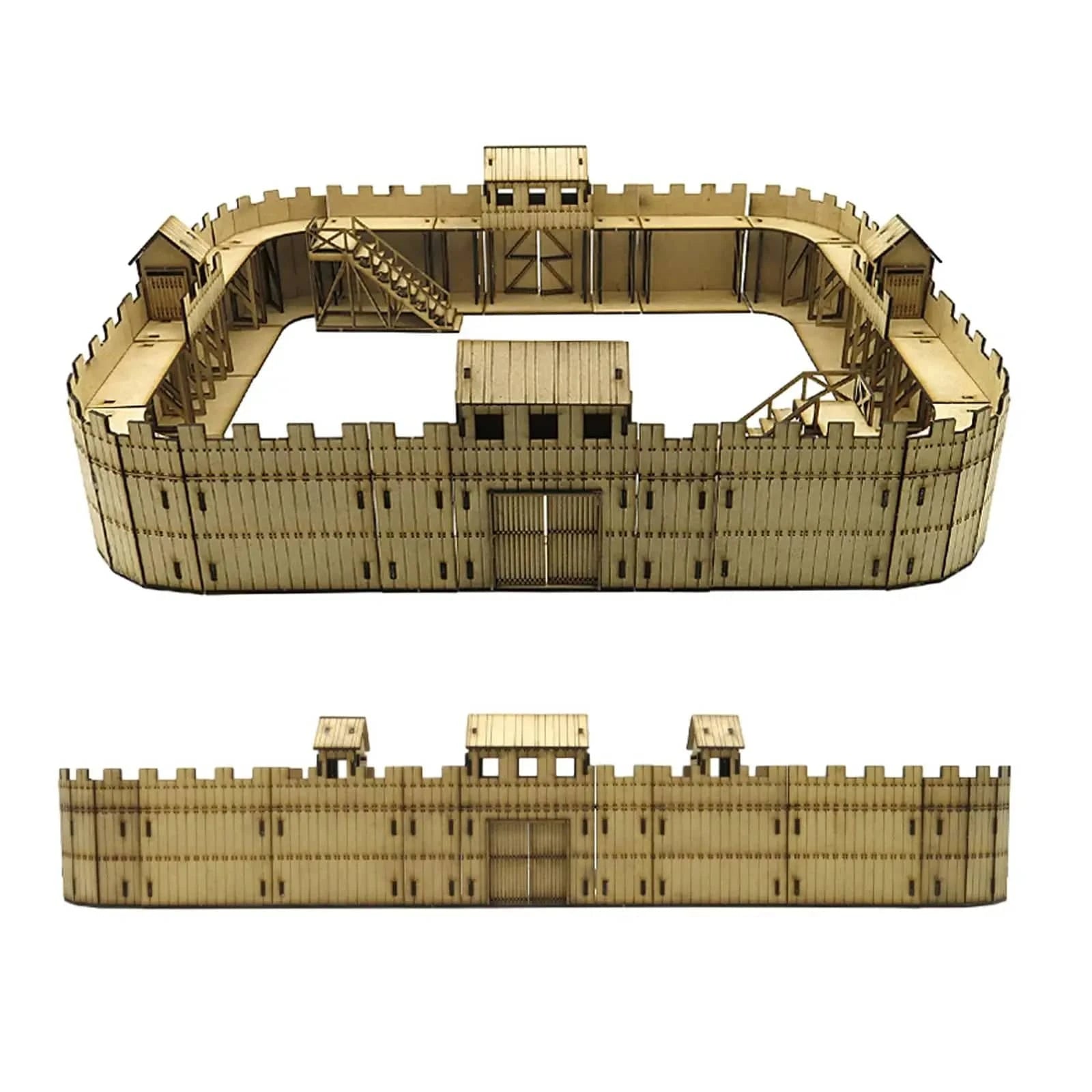 1/72 DIY Wooden Fortress Model Kit - Interactive 3D Puzzle for Model Railway and War Scene Decor