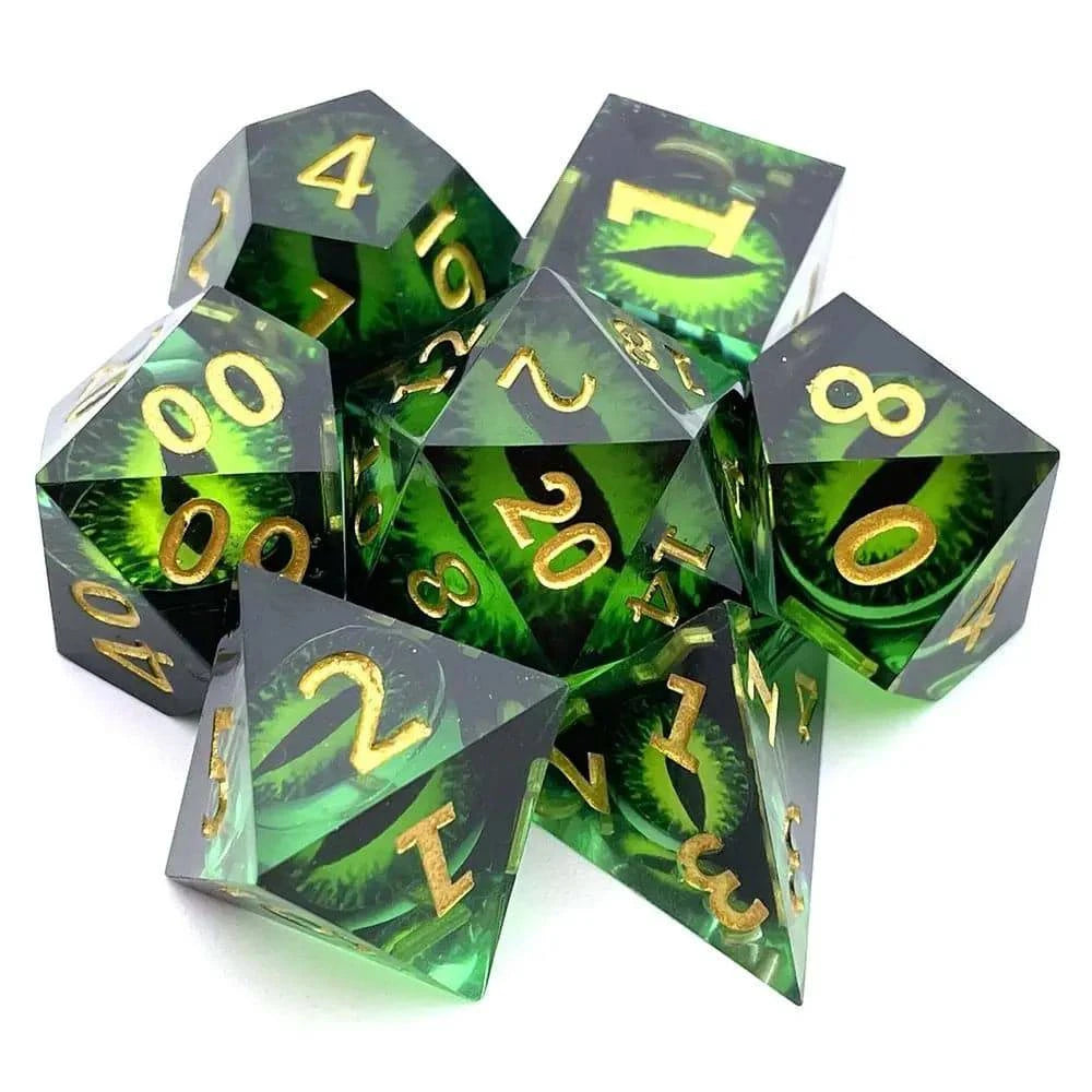 7Pcs Polyhedral Resin Dice Set Dices Table Games Accessory D6 D8 D10 D12 D20 For D&d DND - The Adventurer's Chest