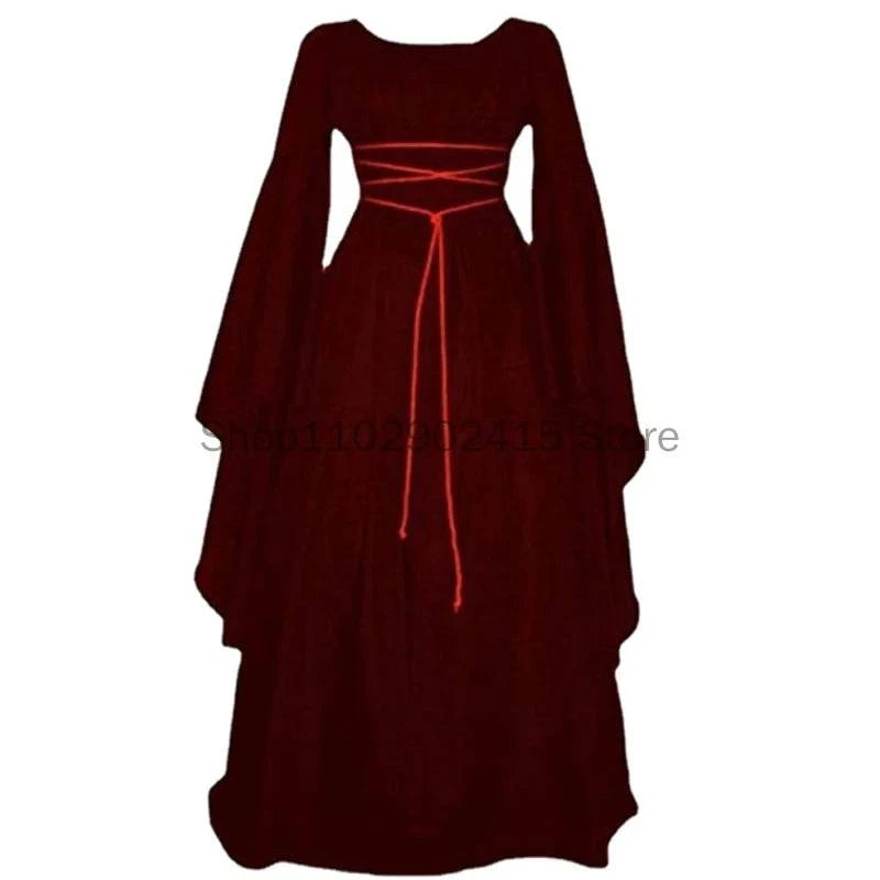 Gothic Medieval Witch Costume for Women - Vampire Bride Cosplay Dress for Halloween and Carnival 2023