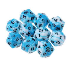 10pcs 20 Sided D20 Dice Polyhedral Dices Numbers Dials Desktop for D&D Games 16mm DND RPG MTG Dice Family Party Kids Game House - The Adventurer's Chest