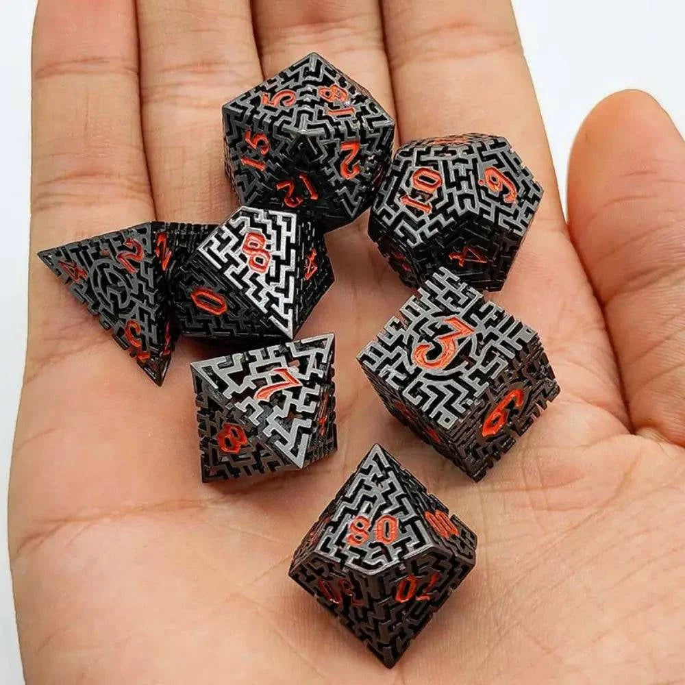 7Pcs Dragon Hollow Metal DND Dice Set for Dungeon 7 D&D Die Set with Metal Gift for Dungeons & Dragon Game Polyhedral Dice D20 - The Adventurer's Chest