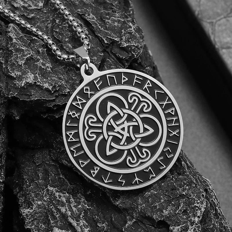 Celtic Rune Amulet Necklace: Stainless Steel Trinity Knot for Adventurers and Seekers - The Adventurer's Chest