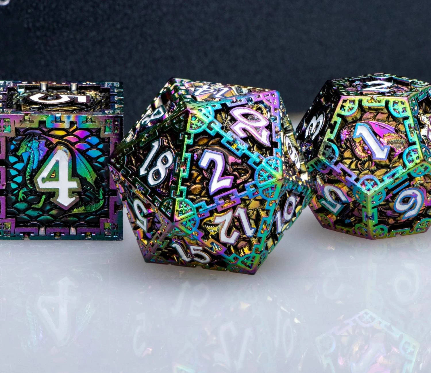 DND D20 Dice Set Dungeon and Dragon Metal Polyhedral D&D Dice for  Pathfinder RPG Roll Playing Game D20 D12 D10 D8 D6 D4 - The Adventurer's Chest