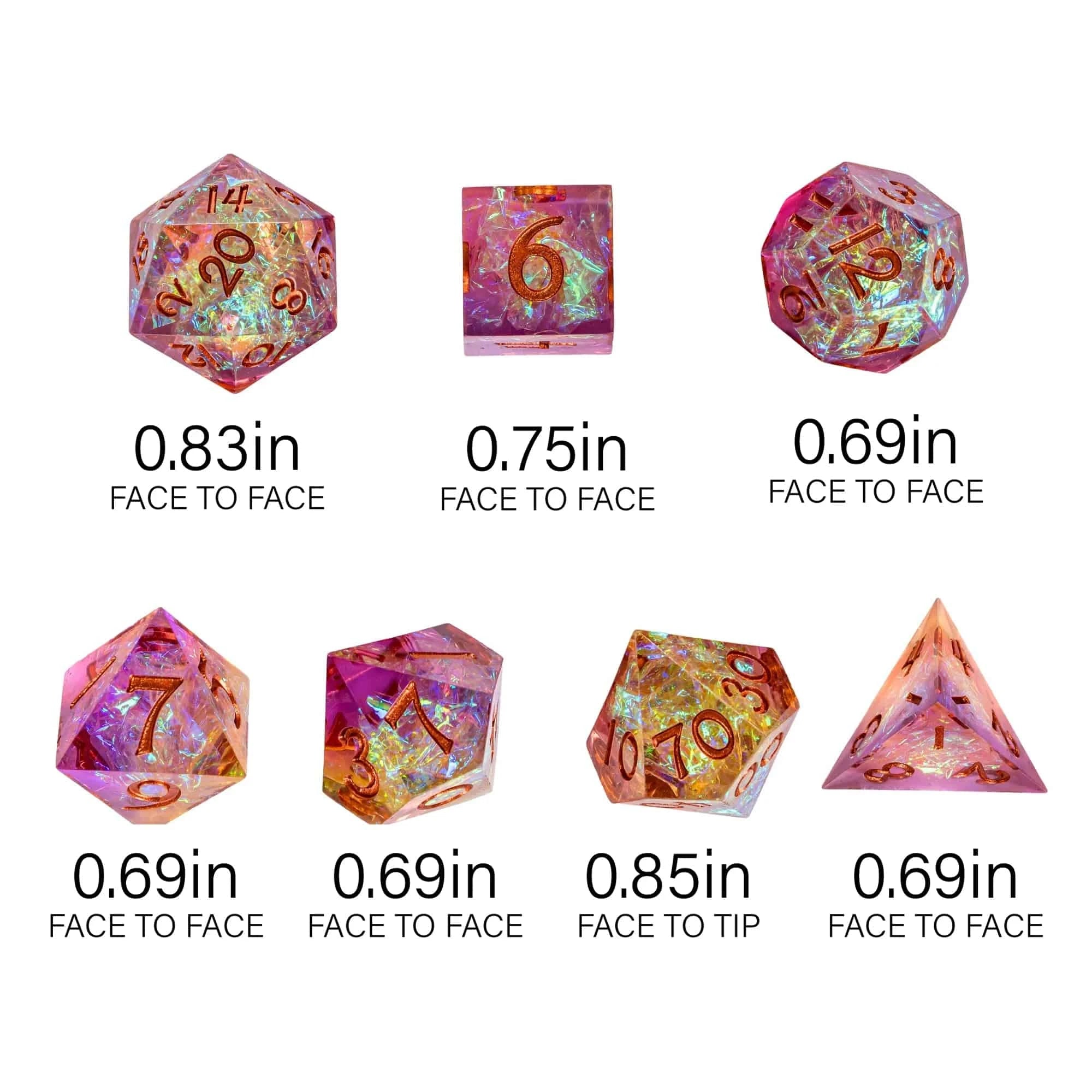 Cusdie Flash Sharp Edges Dice DND Sparkle Wrapper D&D Dice Multiple Colors 7 Polyhedral Dice Set for Role Playing Table Games - The Adventurer's Chest