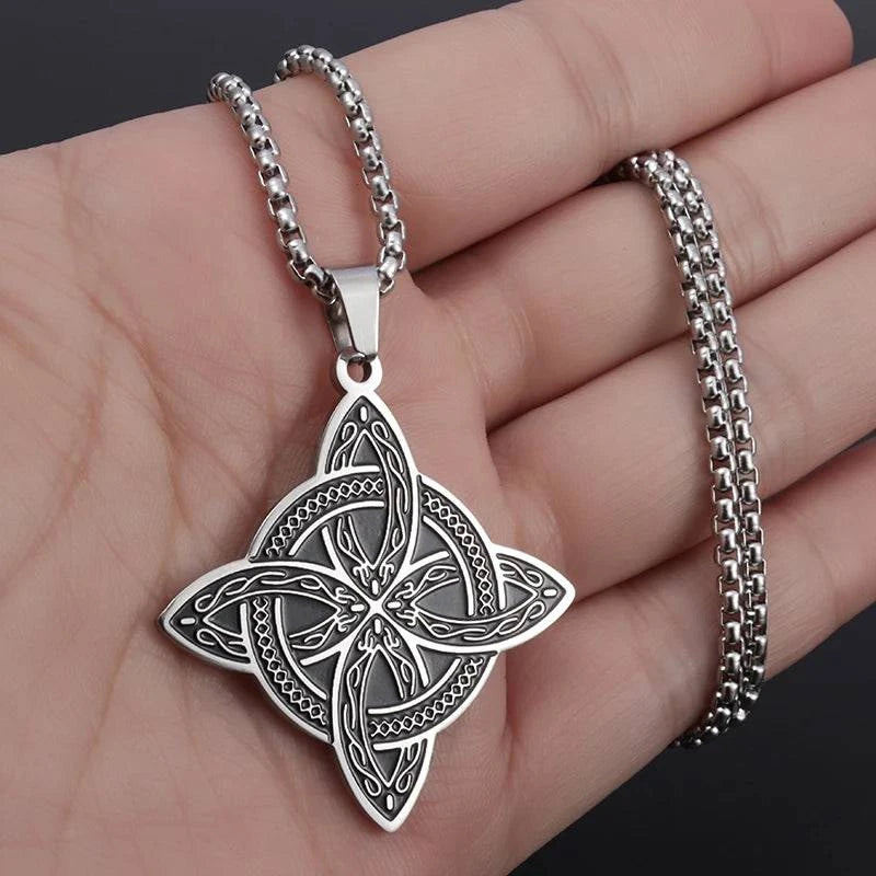 Celtic Sorcery Amulet Pendant - Enchanted Stainless Steel Necklace for Adventurers - The Adventurer's Chest