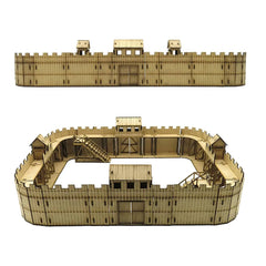 1/72 DIY Wooden Fortress Model Kit - Interactive 3D Puzzle for Model Railway and War Scene Decor