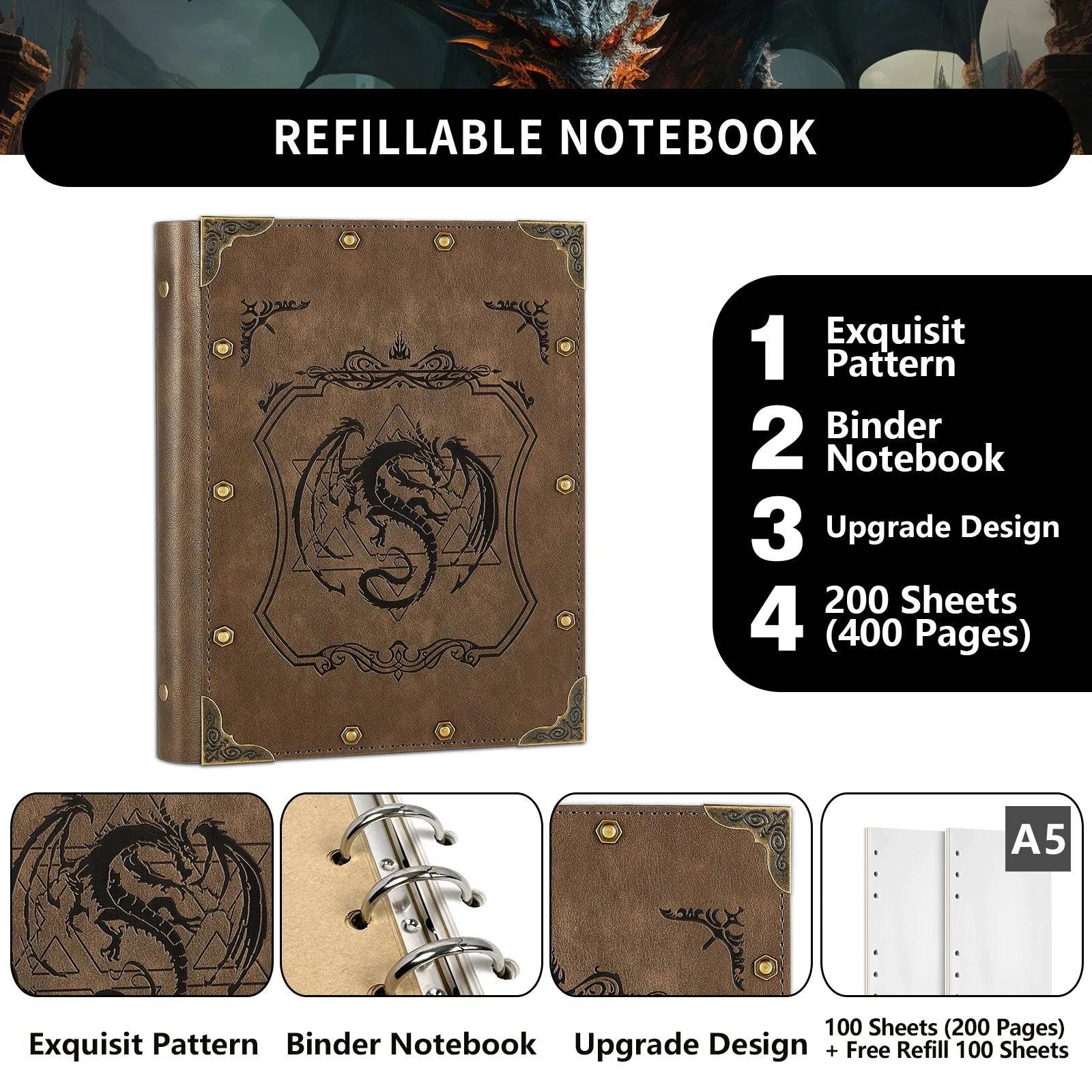 Adventure-Ready DND Notebook/Journal - Versatile Travel, Work & School Companion for All Ages - The Adventurer's Chest