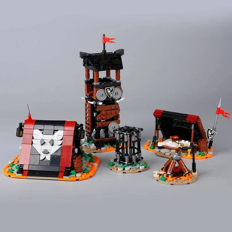 Medieval Fortress MOC Building Blocks Set - Kitchen, Watchtower, and Accessories for Kids K039