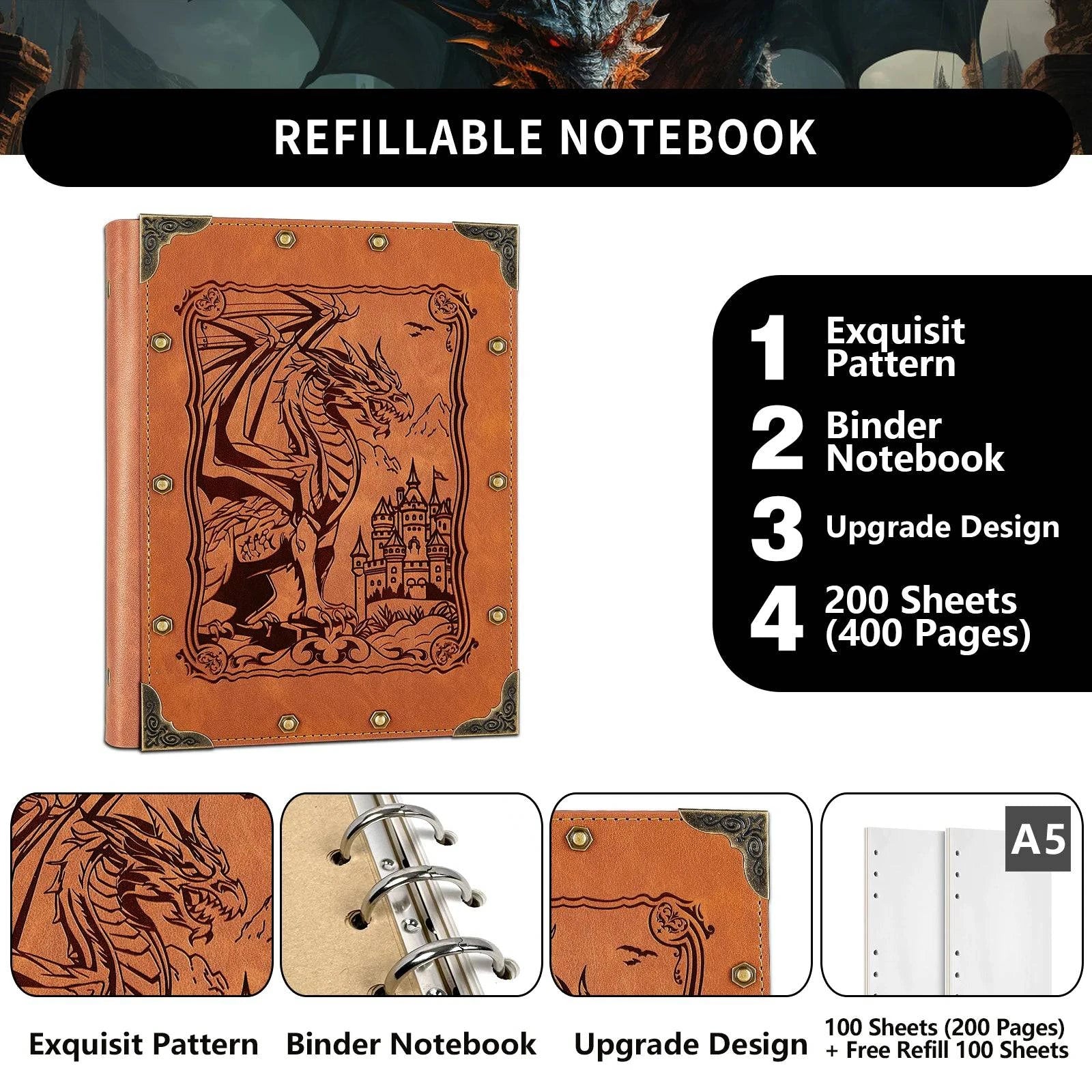 Dungeons & Dragons Refillable Story Forge Journal - 400 Page Binder for Creative Players - The Adventurer's Chest