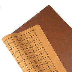 Portable Foldable PU Leather Go Game Board with 19 Lines for 2.2cm Pieces - Compact Checkerboard for Easy Storage and Travel