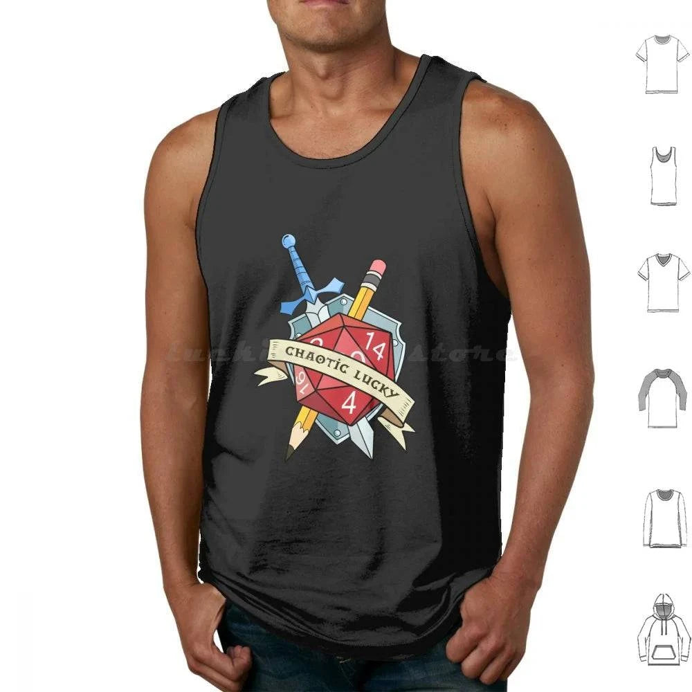 Fantasy RPG Gamer Girl Tank Top - Sleeveless D20 Tabletop Gaming Vest - The Adventurer's Chest