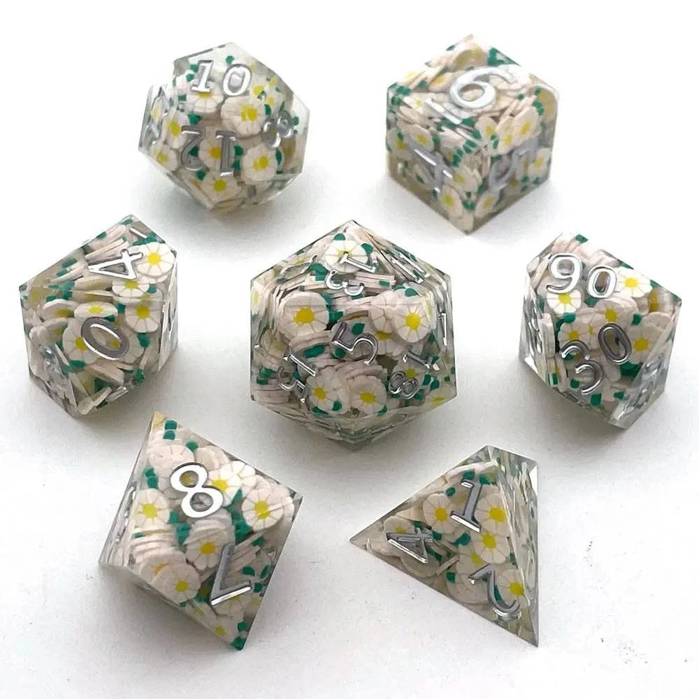 7Pcs Polyhedral Resin Dice Set Dices Table Games Accessory D6 D8 D10 D12 D20 For D&d DND - The Adventurer's Chest