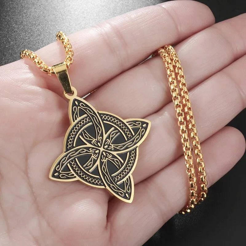 Celtic Sorcery Amulet Pendant - Enchanted Stainless Steel Necklace for Adventurers - The Adventurer's Chest