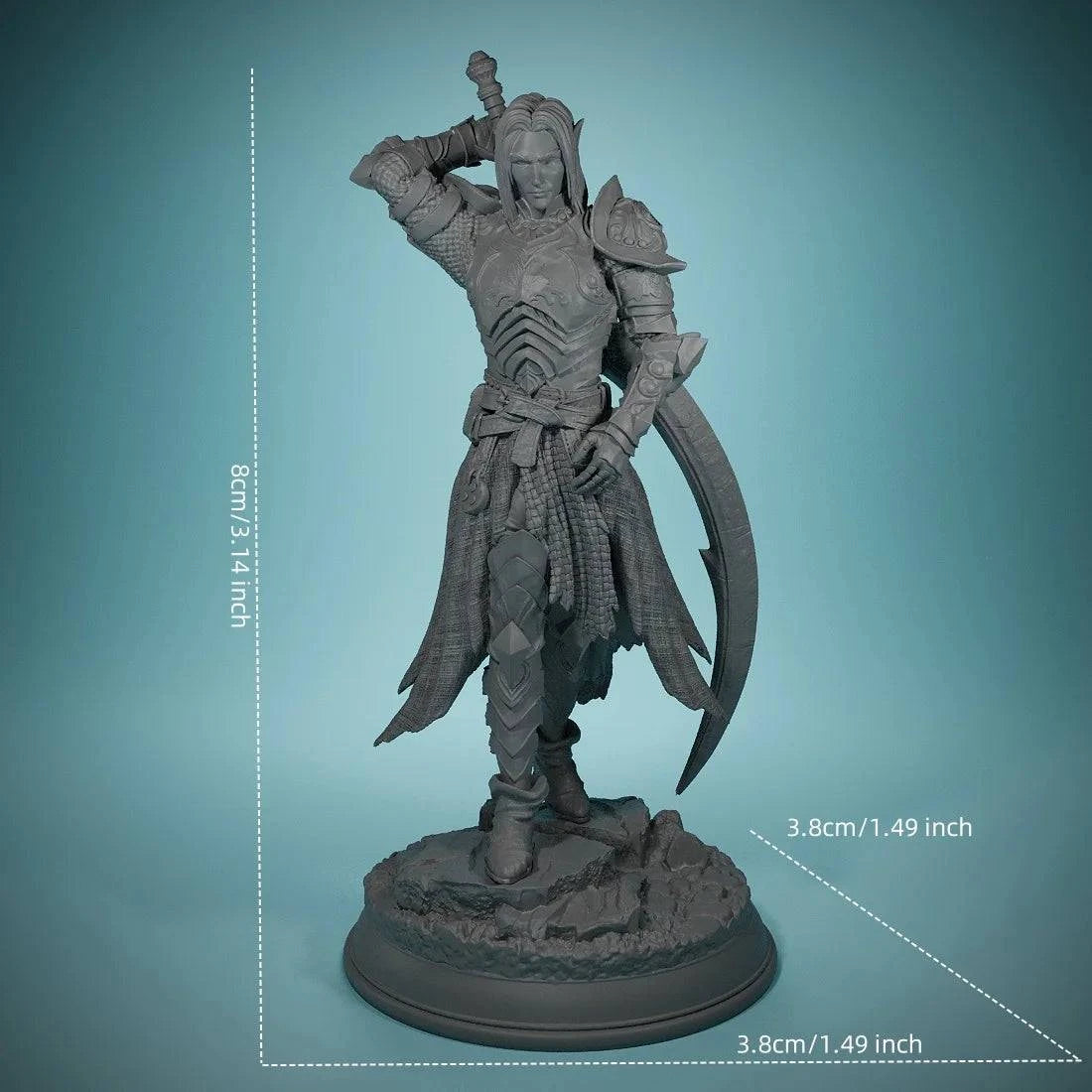 Drow Moon Paladin - Relethyr - Handcrafted 3D Miniature for Tabletop RPGs - Perfect Addition to Your Game Room Decor